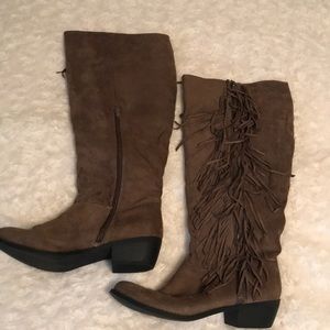 Not rated brown boots with fringe